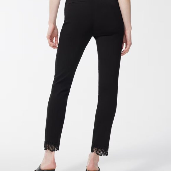 Chico's Brigitte Lace Trim Ankle Pants Black Size 1R/Size 8R - Picture 10 of 11